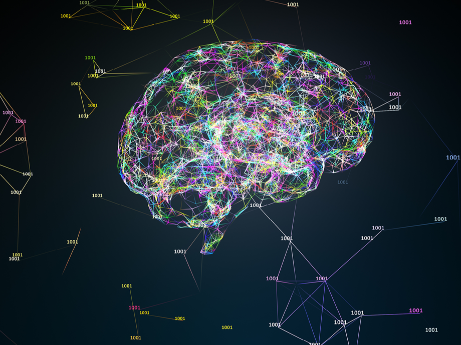 graphic of brain mapping in a shape like a brain 